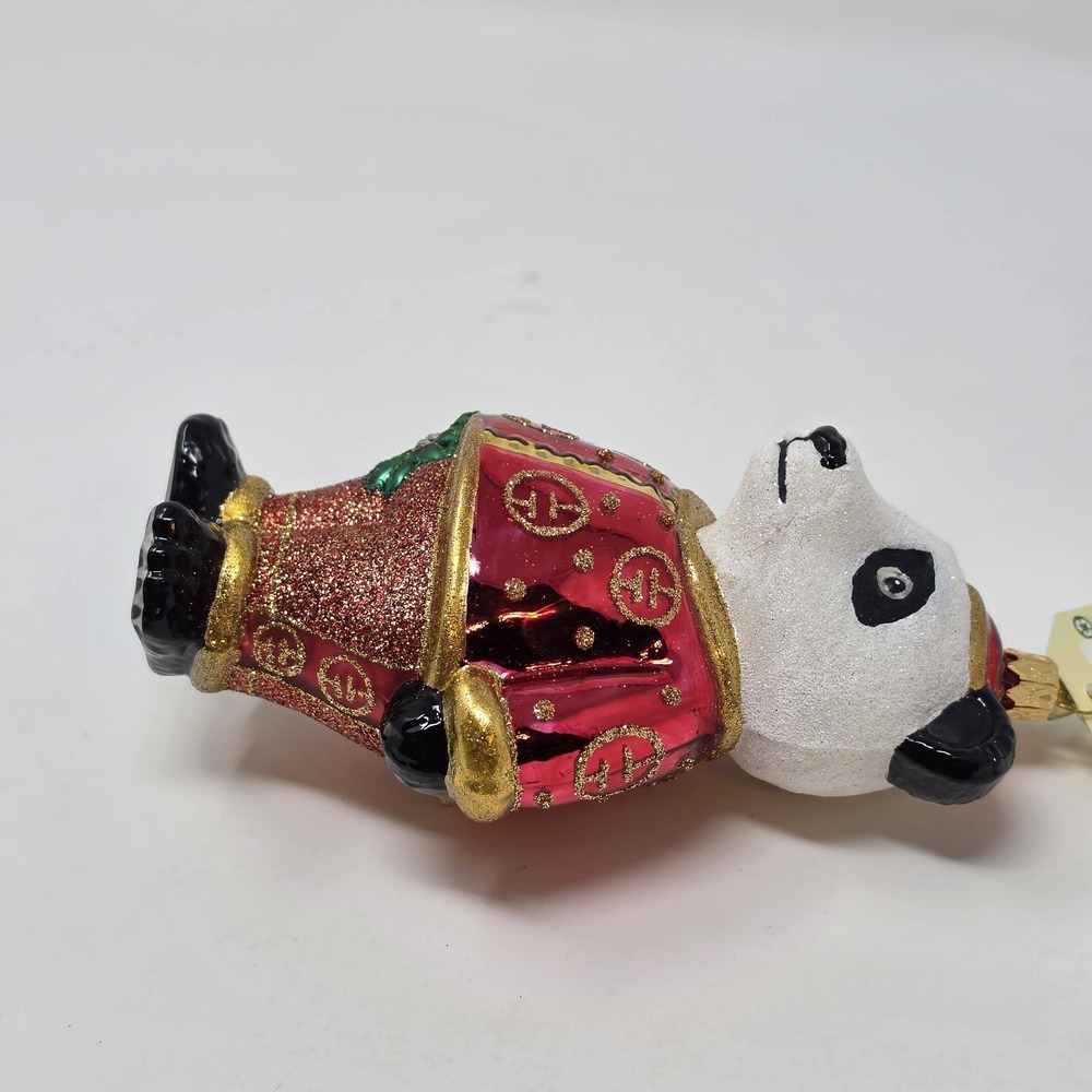 NIB JingleNog Qinling Panda Ornament #80437 Hand Blown & Painted in Poland - Picture 14 of 16